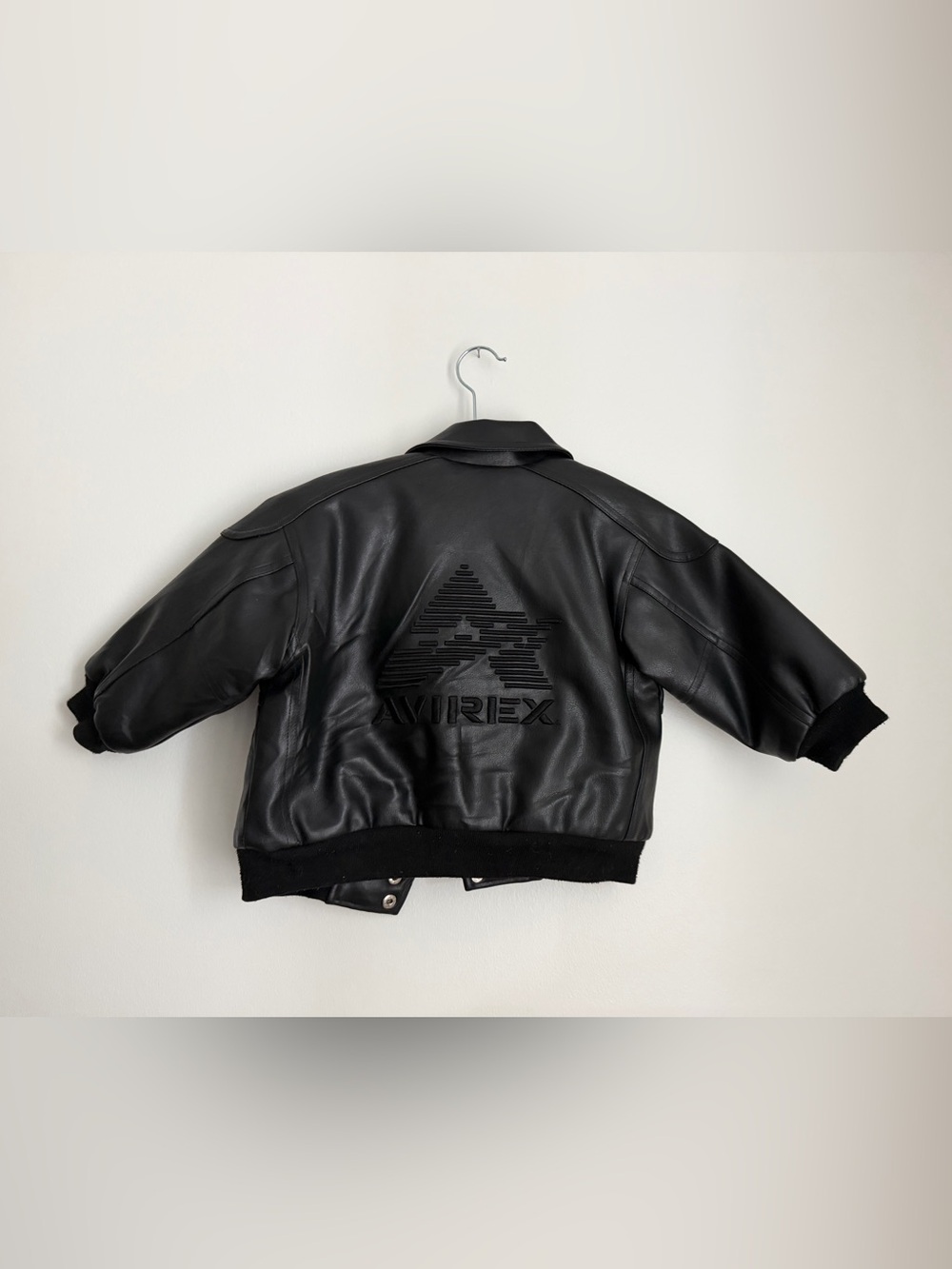 Vintage AVIREX Kids Leather Aviator Bomber Jacket Size 2T - Picture 2 of 3